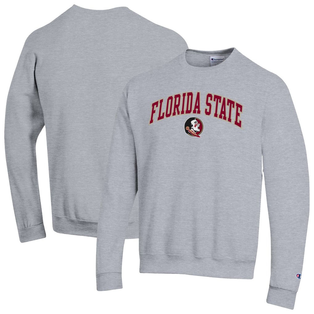  Florida State Seminoles Champion Arch Over Logo Pullover Sweatshirt - Heather Gray